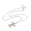 Chakra Angel Alloy Colorful Rhinestone Pendant Necklaces for Women FS-WGF797E-01-1