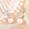 Valentine's Day Flower Brass Hoop Earrings EJEW-Z164-03P-2