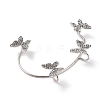 Butterfly Crystal Rhinestone Cuff Earrings for Girl Women Gift EJEW-F275-02B-P-3