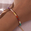 Faceted Round Natural Amethyst & Aquamarine & Apatite & Citrine & Carnelian Beaded Bracelets GF6950-2