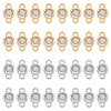 SUPERFINDINGS 32Pcs 2 Colors Eco-Friendly Rack Plating Brass Pave Clear Cubic Zirconia Connector Charms KK-FH0007-31-1