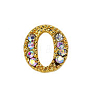 Alloy Gold Rhinetone Letters Nail Stud Cabochons MRMJ-S047-023O-1