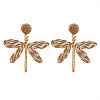 Alloy & Raffia Dangle Stud Earrings FS-WGCB008-02-1