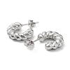 304 Stainless Steel Ring Hoop Earrings EJEW-K243-14P-2