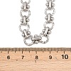 8MM 304 Stainless Steel Textured Ring Link Chain Necklaces NJEW-Z105-04P-01-5