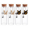 4Pcs 2 Styles Transparent Glass Empty Bottles AJEW-DR00032-1