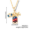 Exquisite 3D Cute Travel Brass Colorful Enamel Plane & Luggage & Camera Pendant Necklaces for Everyday Wear FK9091-1-2