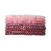7Pcs Dyed Natural Malaysia Jade Rondelle Beads Stretch Bracelets for Women BJEW-JB13046-3