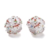 Christmas Theme Polymer Clay Rhinestone Beads with Resin X-RESI-Z045-01D-1