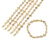 Brass Link Chain Bracelets for Women BJEW-D387-03G-2