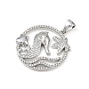 Ocean Brass Micro Pave Cubic Zirconia Pendants KK-K411-04B-P-2