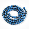 Synthetic Gold Line Turquoise Beads Strands G-A255-A03-04A-2