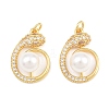 Brass Micro Pave Clear Cubic Zirconia Pendants CU-CBA7E9C-04G-1