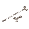 Brass Micro Pave Clear Cubic Zirconia Chain Extender KK-A214-35P-2