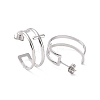 Non-Tarnish 304 Stainless Steel Double Cross Stud Earrings LS-EJEW-G326-05P-2