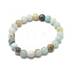 Natural Flower Amazonite Bead Stretch Bracelets X-BJEW-K212-B-007-5