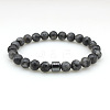 Natural Labradorite Round Beaded Stretch Bracelets for Men Women FS-WG77712-05-1