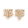 Brass Micro Pave Cubic Zirconia Links Connectors ZIRC-I042-16G-T-2