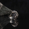 Oval Natural Black Agate Finger Rings PW-WG03CB0-01-4