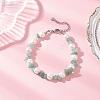 Natural Green Aventurine Chip & Glass Shell Round Beaded Bracelets BJEW-JB12317-01-1