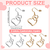 4 Pairs 2 Colors Iron Hollow Heart Dangle Earrings EJEW-HY0001-43-2