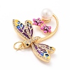 Eco-Friendly Brass Micro Pave Cubic Zirconia with Enamel Pendants X-KK-K268-29G-4