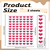 2 Sheets Heart Non-Woven Stickers DIY-LP0006-26-2