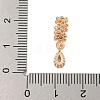 Rack Plating Brass Clear Cubic Zirconia European Dangle Charms KK-F876-23KCG-3