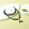 Wood Beads Pendant Necklace for Men Women NJEW-JN03663-2