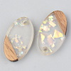 Transparent Resin & Walnut Wood Pendants RESI-S389-041A-E01-2