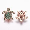 Brass Micro Pave Cubic Zirconia Beads ZIRC-F054-14RG-03-1
