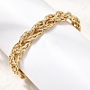 Brass Braided Rope Cuff Bangles for Women KK-CBACA61-01G-3