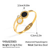 304 Stainless Steel Vintage Yin-yang Hinged Cuff Bangles MW0713-6