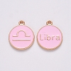 Alloy Enamel Pendants X-ENAM-S124-01B-09K-1