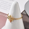 Star 304 Stainless Steel Open Cuff Ring for Women RJEW-M049-03G-3