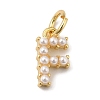 Rack Plating Brass with ABS Plastic Imitation Pearl Charms KK-B092-30F-G-1
