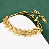 304 Stainless Steel Link Chain Bracelets for Women BJEW-C113-01G-2