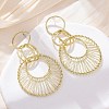 Alloy & Iron Dangle Stud Earrings EJEW-M075-06G-1