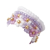 4Pcs 4 Style Glass Seed Beaded Stretch Finger Rings RJEW-JR00661-02-6