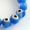 Round Handmade Evil Eye Lampwork Beads Strands X-LAMP-R114-8mm-03-1