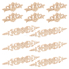 12Pcs 2 Styles Natural Solid Wood Carved Onlay Applique Craft AJEW-AR0005-05-1