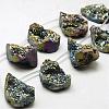 Electroplated Natural Druzy Agate Beads Strands G-N0259-01-1