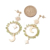 Vintage Natural Peridot Ear Studs EJEW-JE05806-02-4