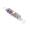 3Pcs 3 Styles Electroplated Natural Quartz Crystal Pointed Copper Wire Wrapped Pendants PALLOY-JF03767-01-4