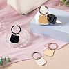 4Pcs 4 Styles Stainless Steel Keychains KEYC-TA0004-81E-6
