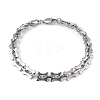 304 Stainless Steel Dog Bone & Oval Link Chain Bracelet for Women BJEW-G669-22P-1