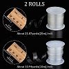  2 Rolls 2 Styles Invisible Stretchy TPU Plastic Transparent Elastic Strap EW-NB0001-09-2