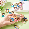 16Pcs 8 Colors Resin and Walnut Pendants FIND-TA0006-48-6