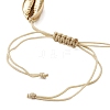 Natural Shell & Acrylic Pearl Braided Bead Bracelets for Women BJEW-JB11262-01-4