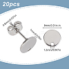 20Pcs 304 Stainless Steel Stud Earring Findings STAS-LP0001-86-2